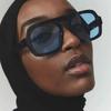 Retro Square Sunglasses Lady Fashion Simple Black Tea Sun Glasses for Women Men Trending Outdoor Casual Shades UV400