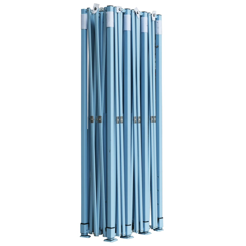 Folding Party Tent Pop Up with 5 Side Walls 3 X 9 M Blue