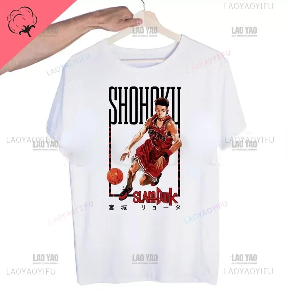 Classic Japanese Anime Harajuku SLAM DUNK Tshirt for Men Short Sleeve Man Tops T Shirt for Male White Casual T Shirt Women Tees