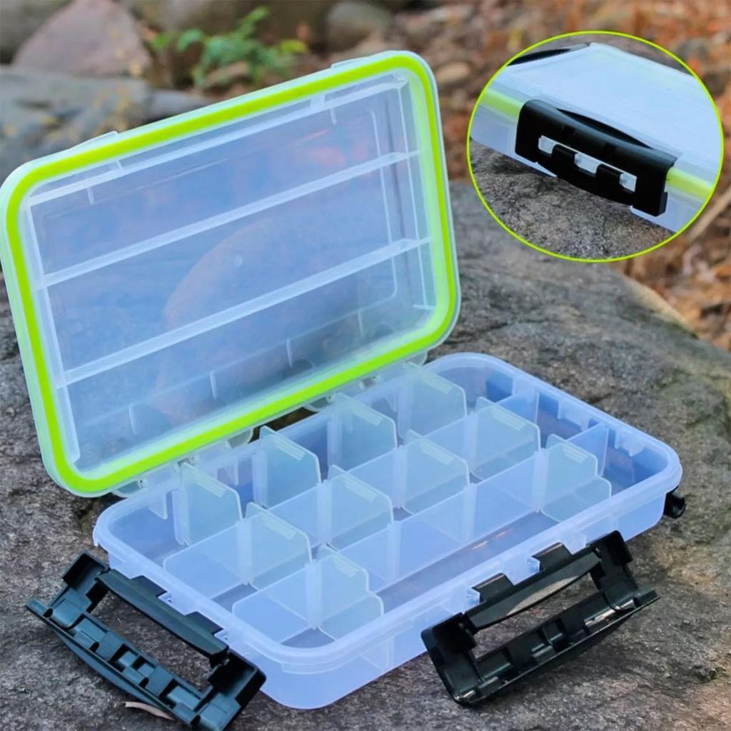 Waterproof Fishing Tackle Box Lure Trays Container With Dividers Plates Fishing Bait Organizer Storage Box