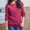 Women's Fashionable Hemp Rope Knitted Detail Round Neck Long Sleeve Sweater Luxurious Relaxed-fit Slimming and Versatile Top