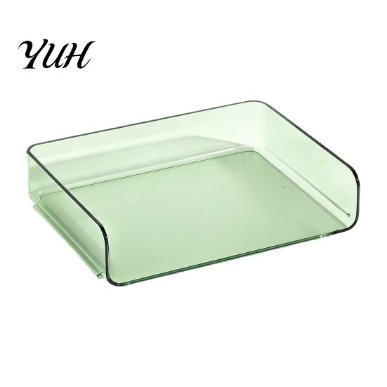 Clear Plastic Desk Organizer Large Capacity for Documents Files Letters A4 Paper Book Notes Mail, Stackable Tray Dormitory Tray, File Storage