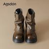 Brown Martin boots new autumn platform pile short boots Maillard western cowboy boots
