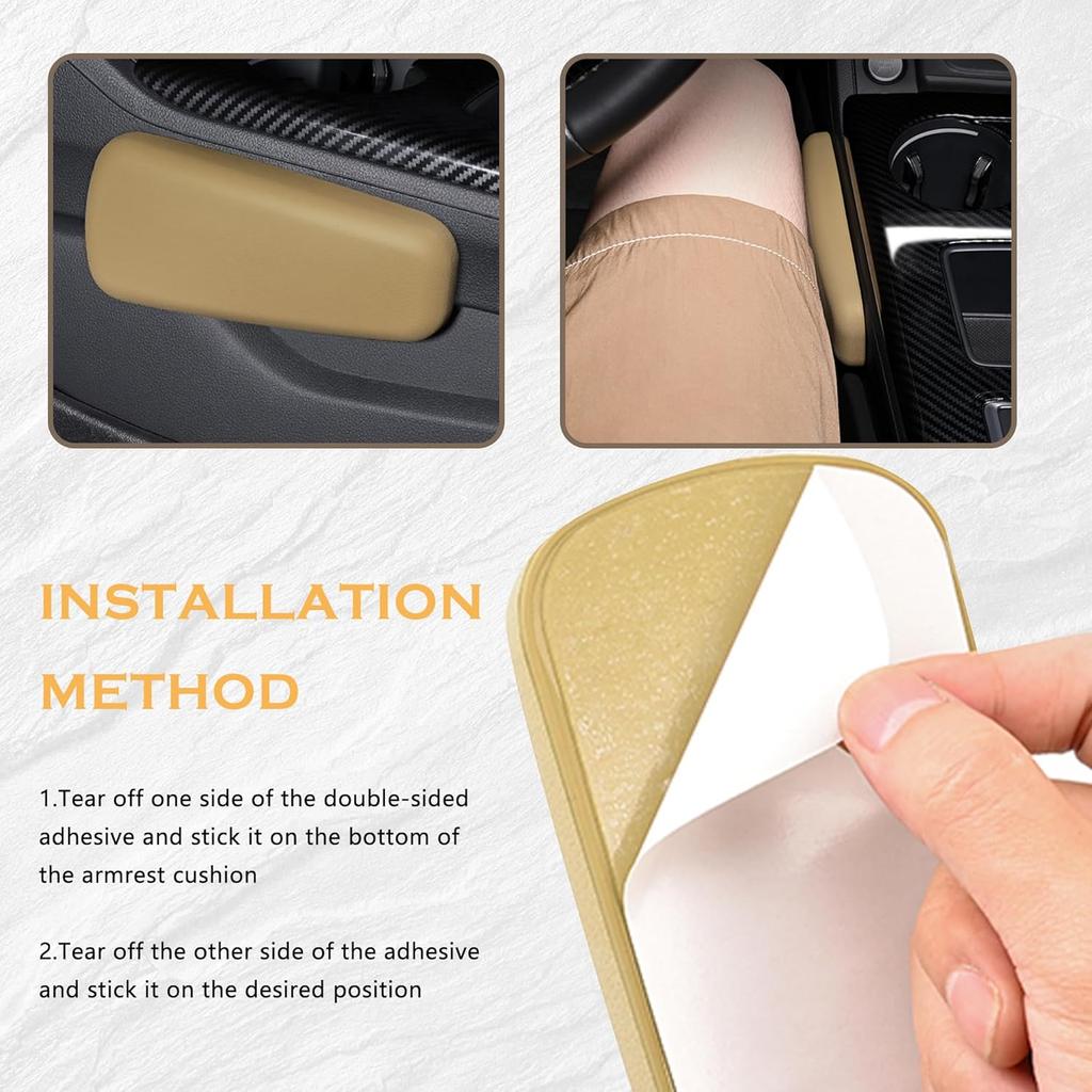 OFBAND 2PCS Elbow Pad Arm Rest For Car,Soft Leather Arm Rest Pillow With One-Piece Molding For Comfortable Support,Universal Car Accessories Car Knee