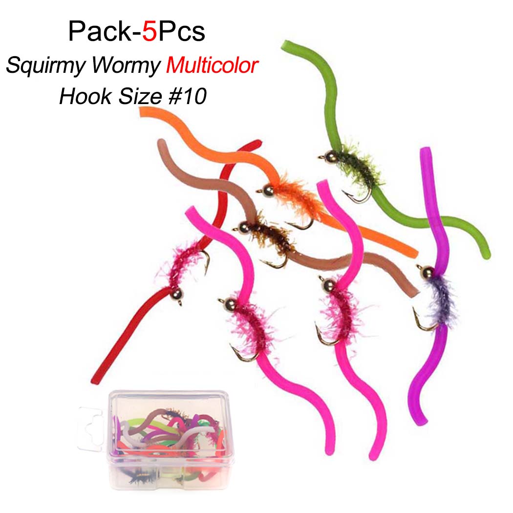 

5/10/20/25 шт. #10 латунная бусина извилистая червячная разноцветная приманка для ловли форели нахлыстом приманки для нимфы-червя 5Pcs