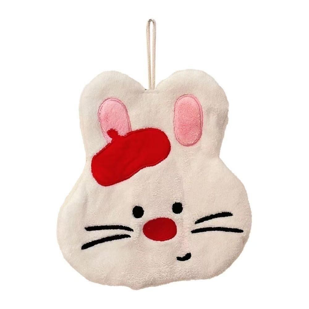 Cartoon Absorbent Hand Towel Double Layer Hanging Handkerchief Towels Thickened Quick Dry Bathroom Towels Home Use