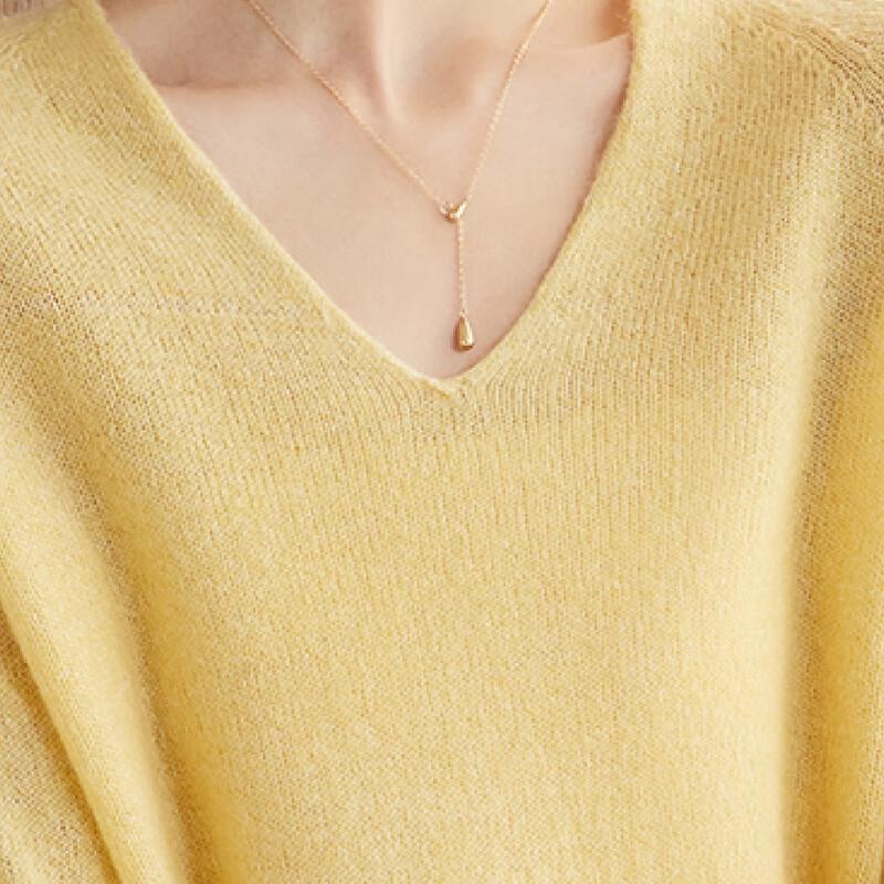 Srcr Women's V-Neck Short Cashmere Blend Knit Sweater