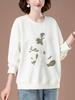 Women's Plus Size Embroidered Sweatshirt - Stylish Loose Fit for Spring & Autumn