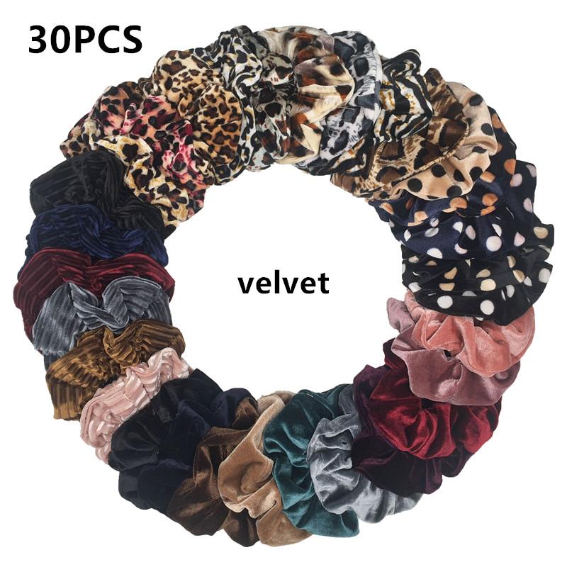 50/40/30 Stück/10 Stück Haargummis für Frauen Mädchen Plüsch Elastisches Band Gummiband Weihnachten Weihnachtsmann Accessoires Flauschiger Kunstpelz Satin