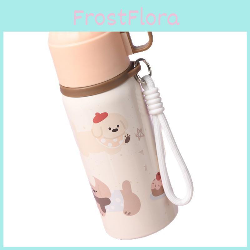 Cartoon Kids Puppy Insulated Water Bottle With Straw For Travel Outdoor And