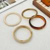 Fashion Resin Acrylic Bangle Bracelet 4 Styles Multi Layer Thin Bangle Round Shape Stacking Bangle Women