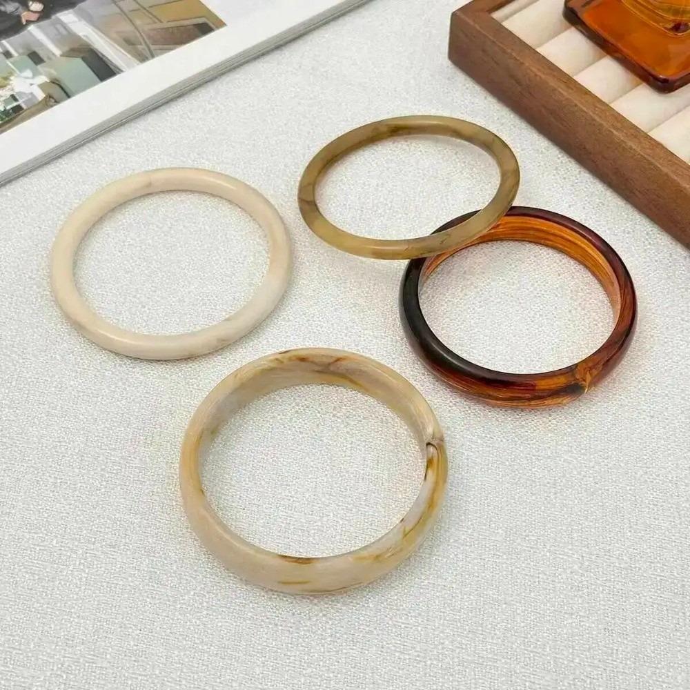 Fashion Resin Acrylic Bangle Bracelet 4 Styles Multi Layer Thin Bangle Round Shape Stacking Bangle Women