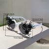 Fashion Shiny Pearl Design Shades Funny Spider Decor Carnival Party White Sunglasses Women Ins Brand Decor Sun Glasses