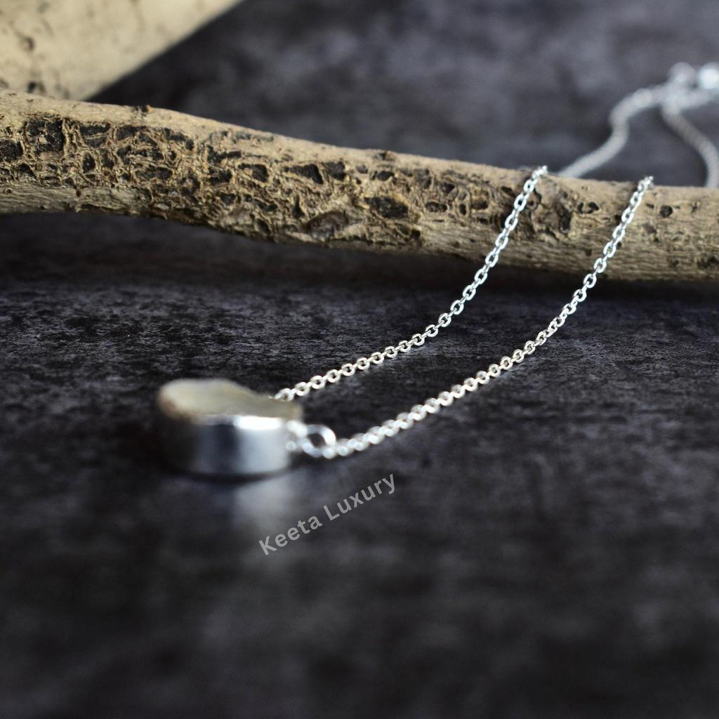 Genuine Raw Moonstone Necklace Raw Gemstone Necklace Healing Crystal Necklace Sterling Silver Necklace Handmade Necklace for Beginning