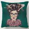 1pc, Women's Hairdresser Rose Pattern Decorative Polyester Pillowcase, Soft and Smooth Touch Polyester Short Plush Fabric, Single-Sided Print, Winter 