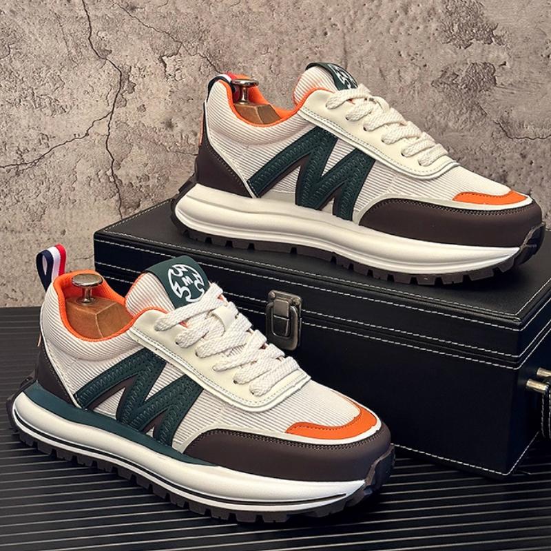 Breathable Casual White Sneakers, Trendy Thick-soled, Fashionable and Versatile, Lightweight and Sporty Dad Shoes  B37
