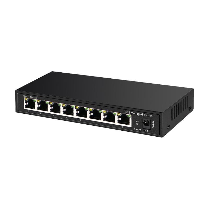 8-Port Gigabit Managed Web Switch with VLAN, Monitoring, Aggregation, and QoS