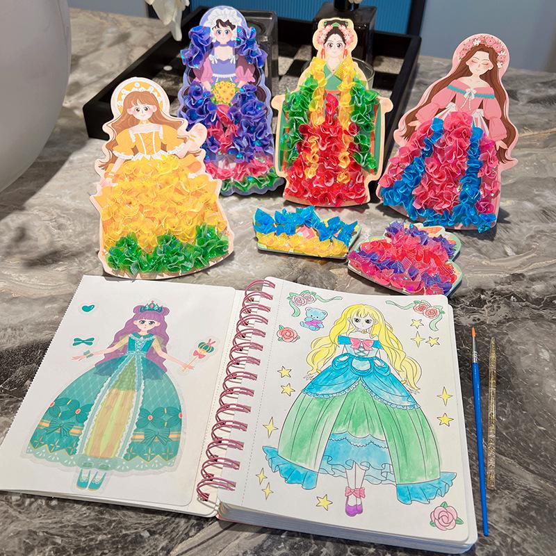 3-in-1 Princess Dress-Up Poke-a-Dot Painting Storybook Kit for Kids – Educational DIY Craft & Toy