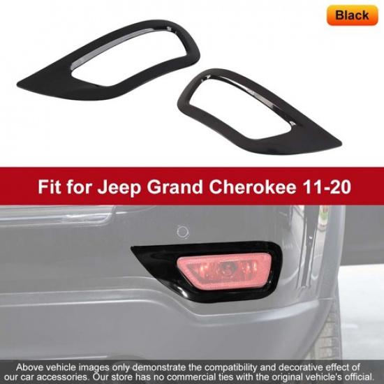 Gloss Black Rear Fog Light Lamp Accessories Covers For Jeep Grand Cherokee 2011+