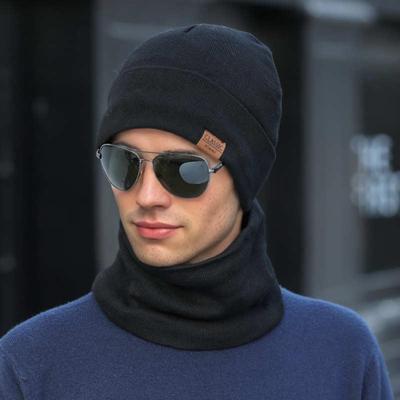 Nuovo Stile Moda Uomo Cappello Lavorato a Maglia Fodera Calda in Pelliccia Peluche Set Maschile Cappello Caldo Abito Cappelli Invernali Eleganti Berretto Tempo Libero