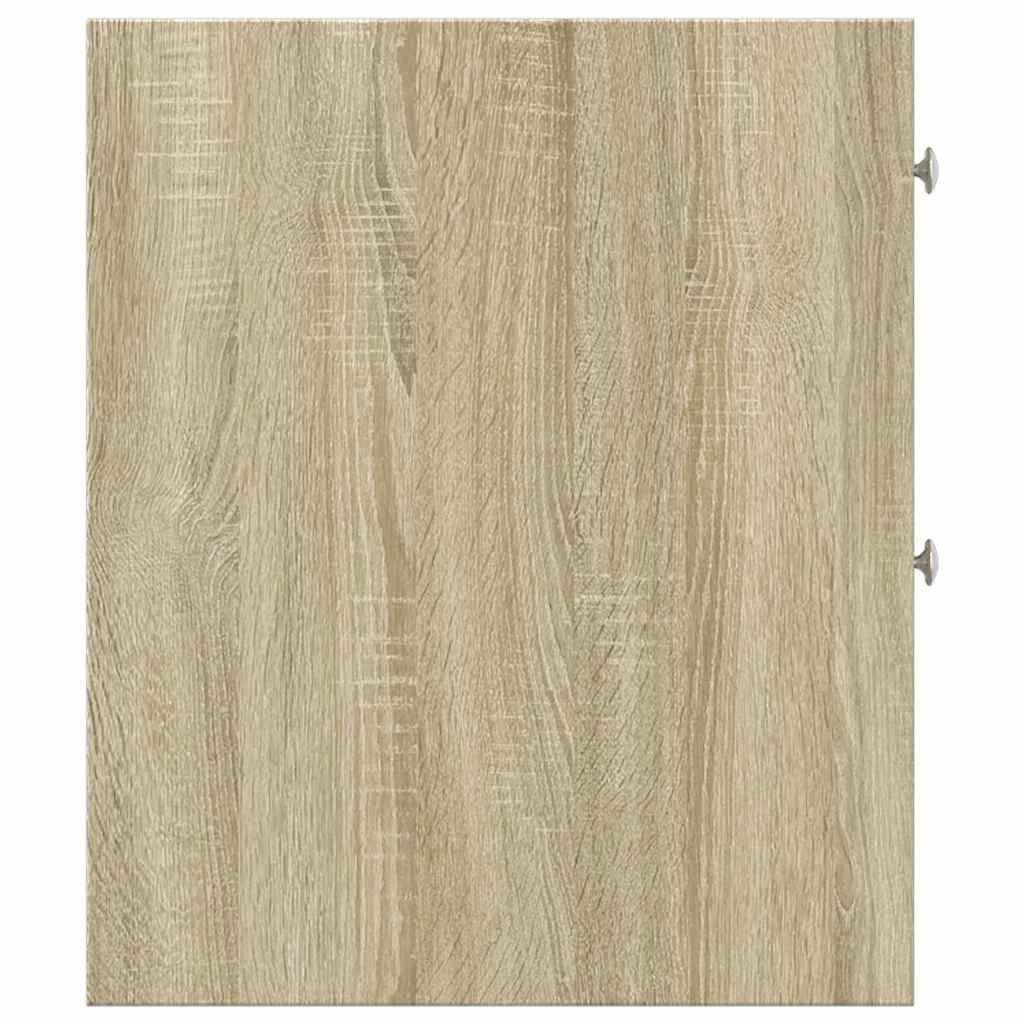 Narrow Bathroom Cabinet with Wheels Sonoma Oak Engineered Wood