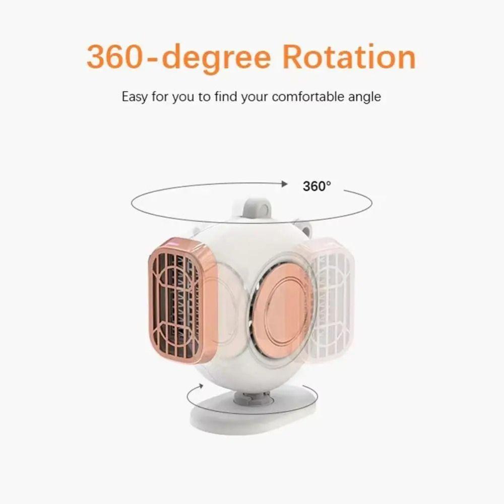 12V Mini Fan Heater 360 Degree Rotation Defogging Demister Portable Windshield Defroster  Car
