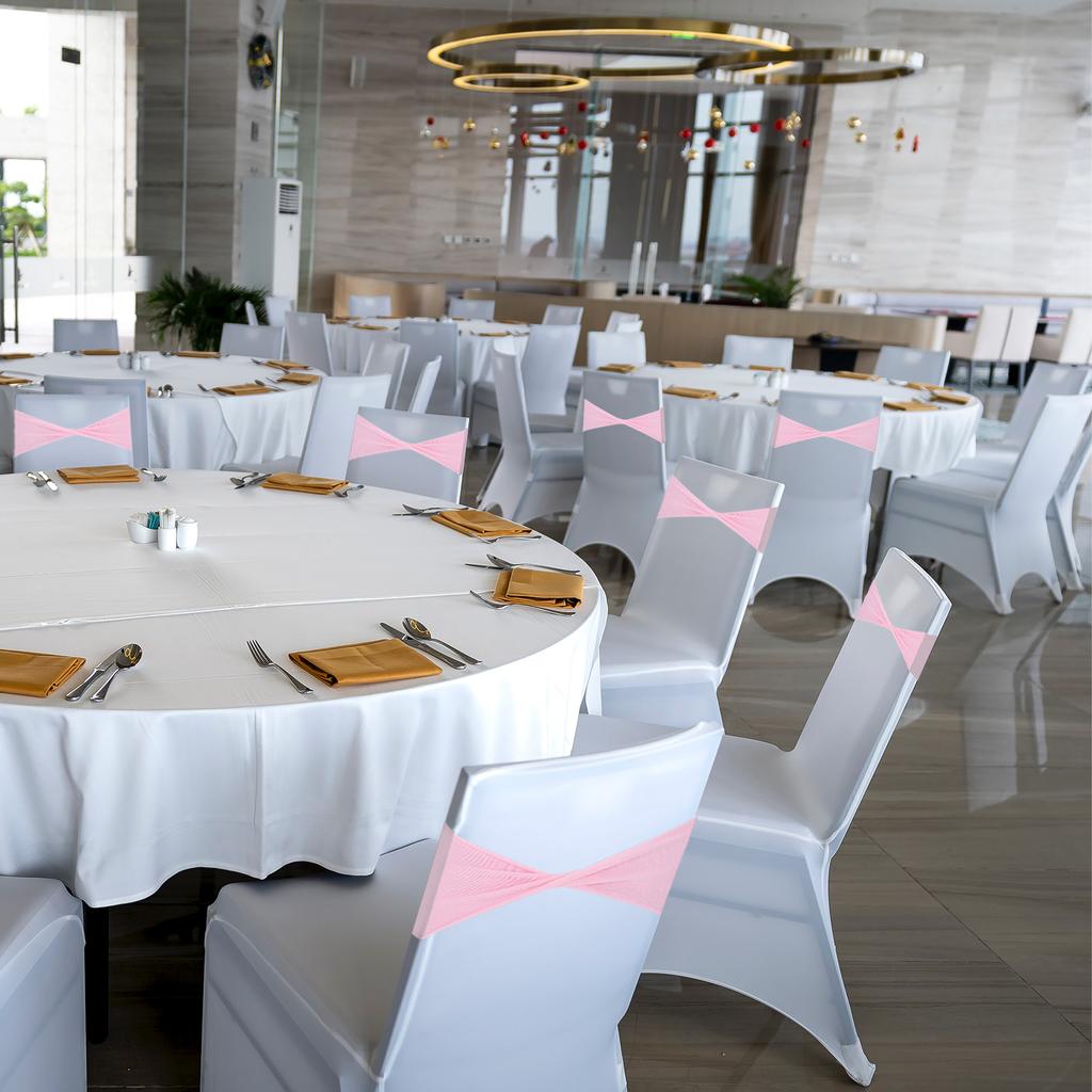 10pcs Stretch Chair Sashes Bow Sash Elastic Chair Cover Bands Sashes Bow Tie for Wedding Banquet Events Decorations 14"x5"