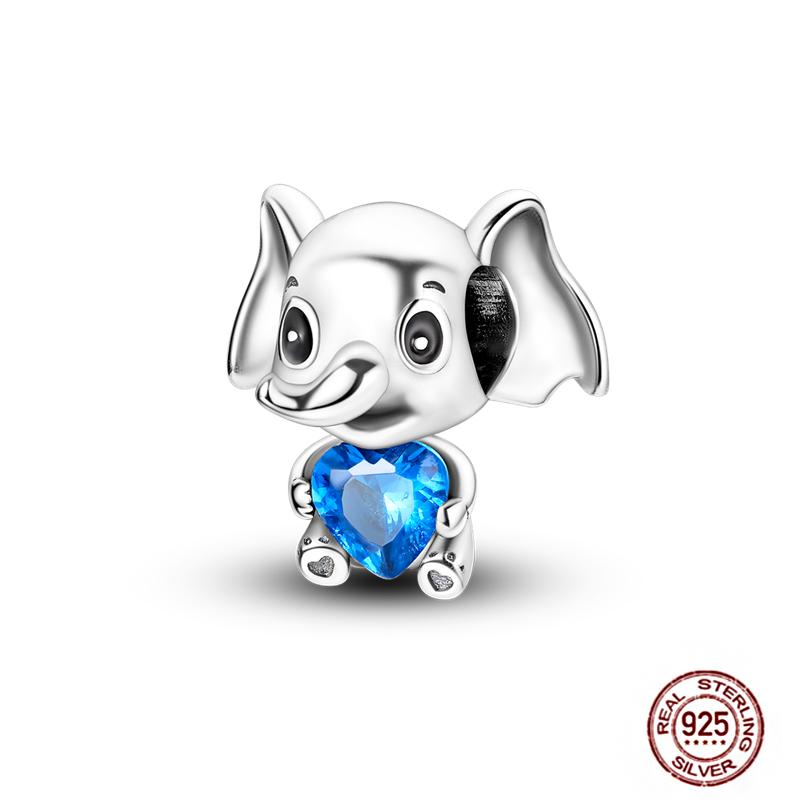 Fit Original Pendant Animal Charmscopper Pink Heart Pet Cat Dog Blue Owl Squirrel Beads Bracelet Women Diy Birthday Jewelry