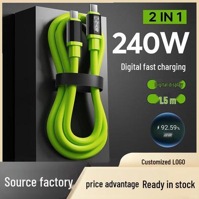 240W Schnelllade-Typ-C-Kabel mit Echtzeitanzeige für Apple 15/16, Huawei und Android