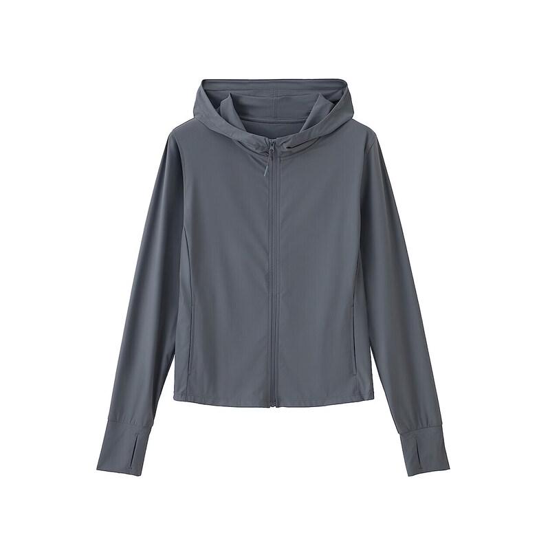 MUJI Women's UV Protection Cool Touch Lightweight Zip Hoodie