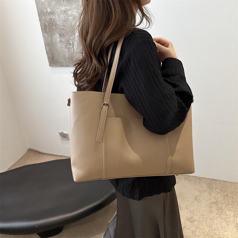 Chic Minimalist Fashion Tote Bag For Women In Black Brown And Khaki Colors