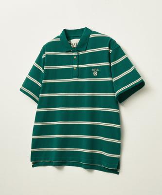 Seteo Striped Pique Polo Short Sleeve T-Shirt Deep Green