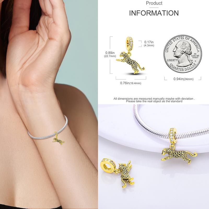 Rose Gold Yellow Charms Copper Sunflower Leopard Firefly Beads Fit Original Bracelet Luminous Charmdiy Jewelry Gift