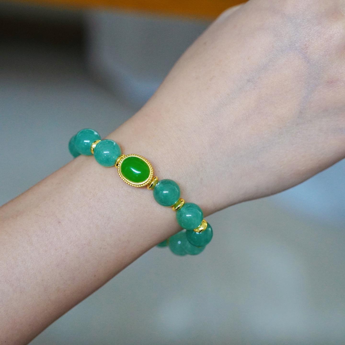 10Mm High Quality Natural Dongling Jade Design Bracelet Bracelet