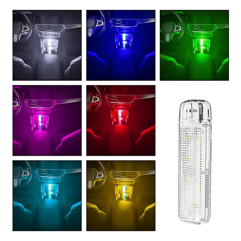 

1Pc Car Ambient LED Foot Light ide The Car,95*28*13.5mm LED Touch Light Charging Version,Multi-Color Ambient Light