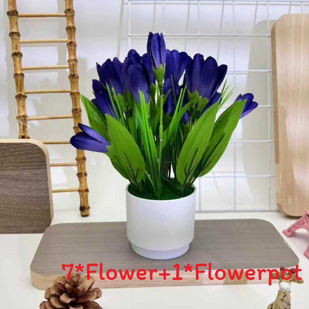 Tulip Faux Potted Plant Decorative Greenery For Party Decorations And Hospitality Settings