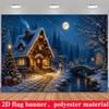 1Pcs Winter Cabin Snowy Tree Snowman Gifts Decoration Background Christmas Backdrop Decorations For Photo Studio Booth Party