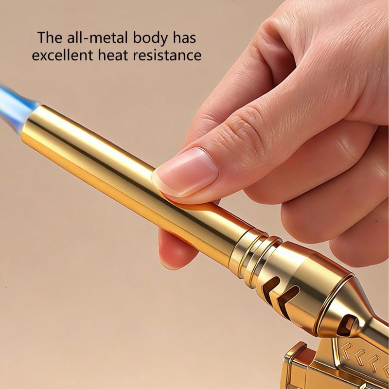 Cartridge Gas Torch with Electronic Ignition and Adjustable Flame Control Up To 1300°C Featuring Fast Change Canister Interfaces and Heat Resistant