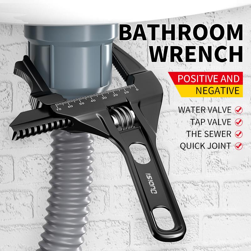Large Opening Adjustable Wrench Heavy Duty Spanner Multifunctional Tool For Bathroom Faucet Repair Plumbing Hand Tools