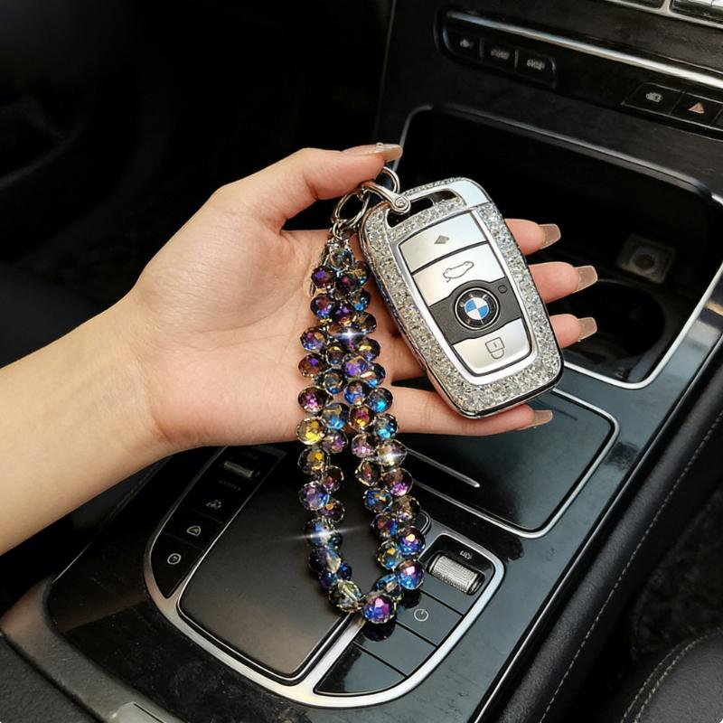 Catena Laccetto Cellulare Colorata Elegante Portachiavi con Ciondolo in Perline di Cristallo Glitterato Accessori Borsa Gioielli Portachiavi Scintillanti