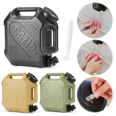 12L Portable Water Tank with Spigot Drinking Water Bucket Large Capacity Water Dispenser Carrier for Vehicle Car Camping