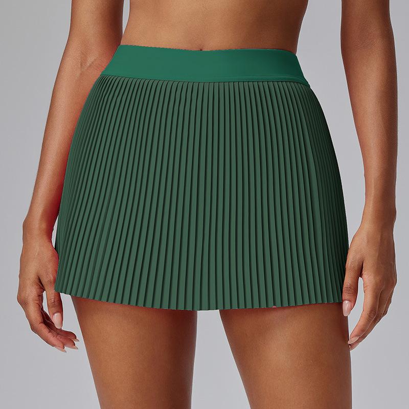 Organ Pleated Tennis Skirt for Women Fake Two-piece Anti-exposed Sports Fitness Badminton Skirt Golf Skirt Summer Suit
