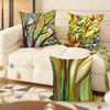 Abstract Paint Colorful Cushion Cover Soft Short Plush Pillow Cover Smooth Cozy Texture Aesthetic Cushion Case Home Decor