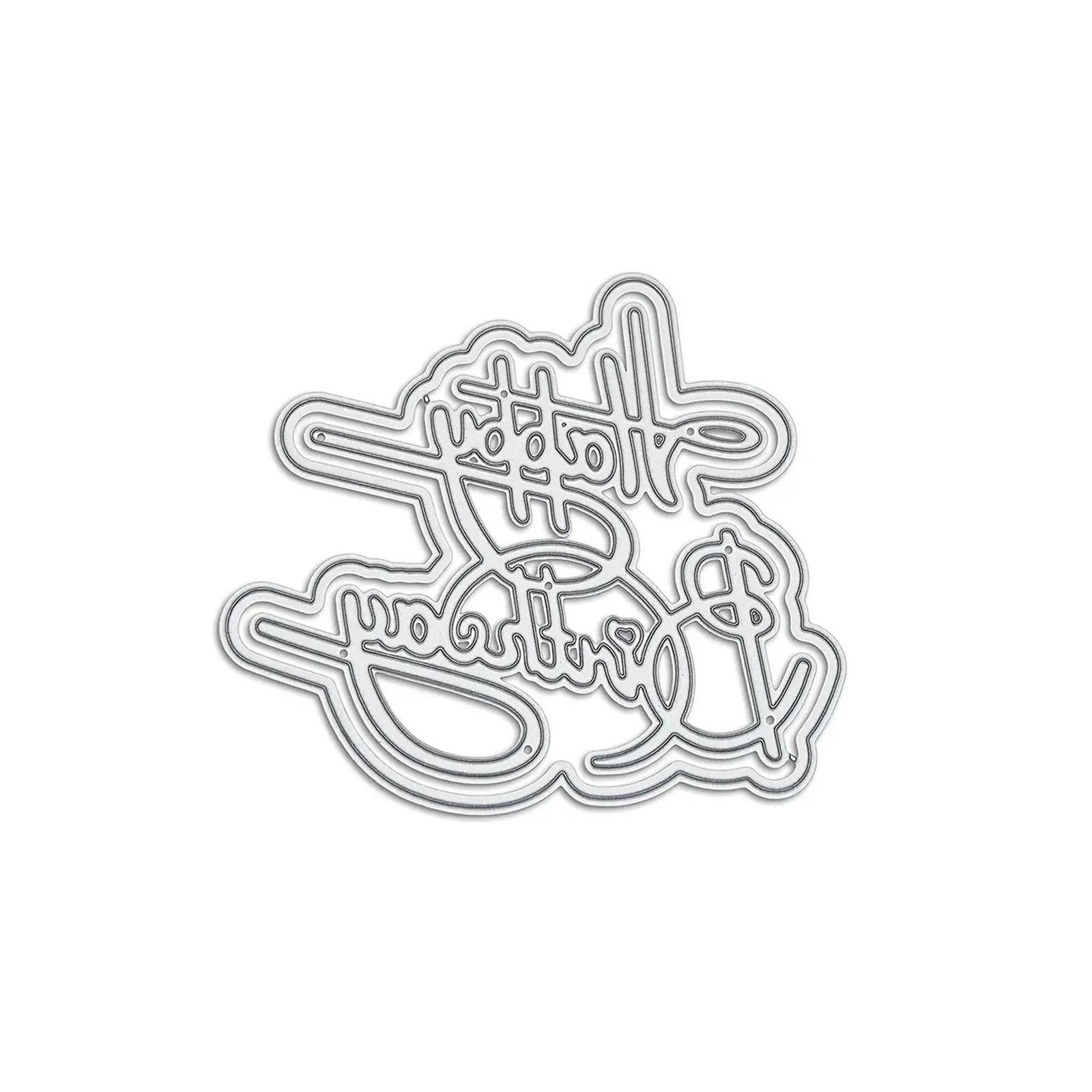 

С Днем Рождения Вырубные Штампы Металлические Вырубки Трафареты для Тиснения для DIY Скрапбукинга Альбом Открытка Украшение для Фото Шаблон MH737