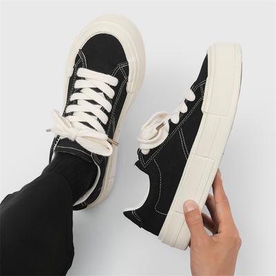 New Low-top Canvas Shoes Sports and Leisure Men's Shoes Niche Thick-soled Heightening Board Shoes Men