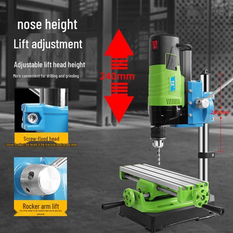 Compact 220V Precision Bench Drill Press - High Precision, Multifunctional Mini Electric Drill for Household & Industrial Use