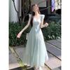 French Fresh Vacation Small Flying Sleeve Dress Women's Spring New Casual Waist Thin Drape Gentle Wind Dress