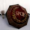 SPQR Roman Laurel Wreath Umbrella: Compact And Foldable with a Sturdy Iron Structure,8 Ribs Suitable for Year-Round Use At Home Or Outdoors