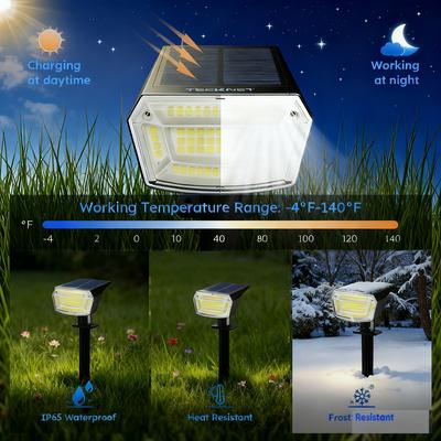 59LEDs Solar Powered Landscape Lights Solar Spot Lights Outdoor Waterproof 3 Modes Solar Flood Wall Lights Garden Yard Garage
