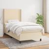 3131246 vidaXL Divan Bed with Mattress Cream 90x200 Cm Fabric